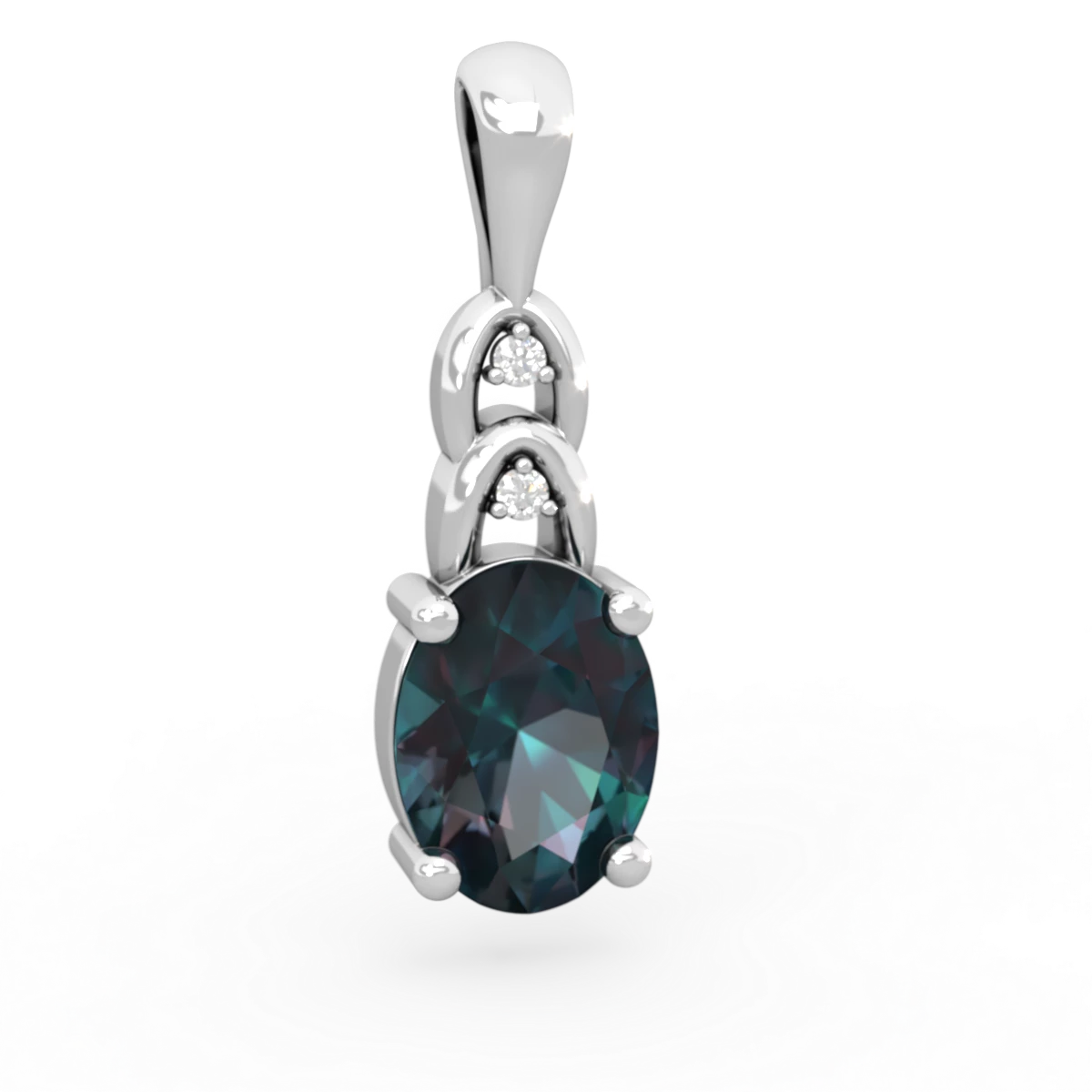 Alexandrite Links 14K White Gold pendant P4032