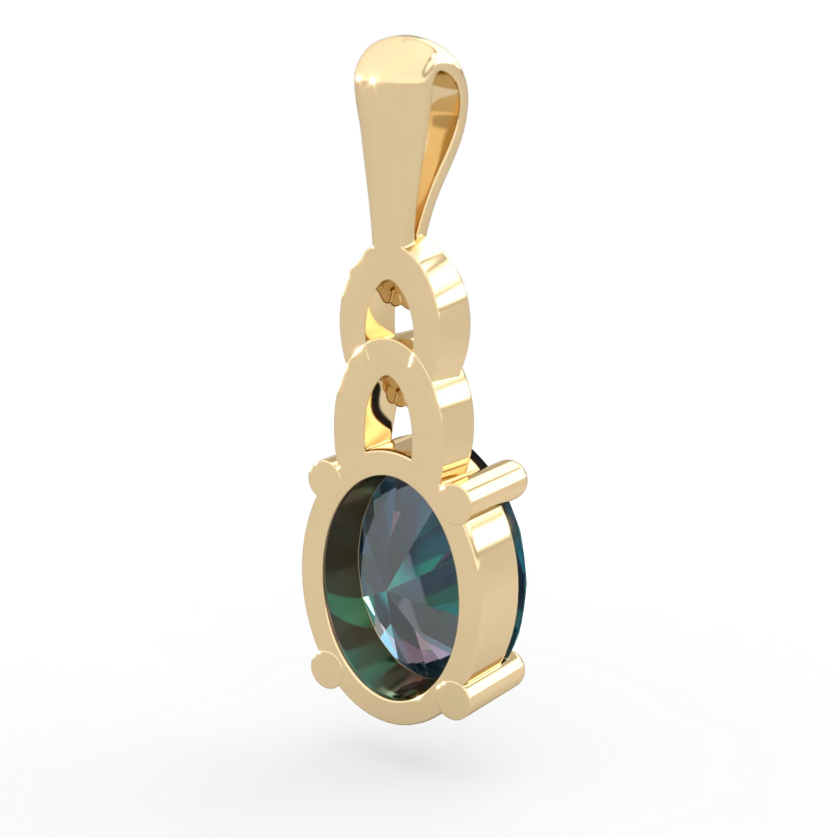 Alexandrite Links 14K Yellow Gold pendant P4032