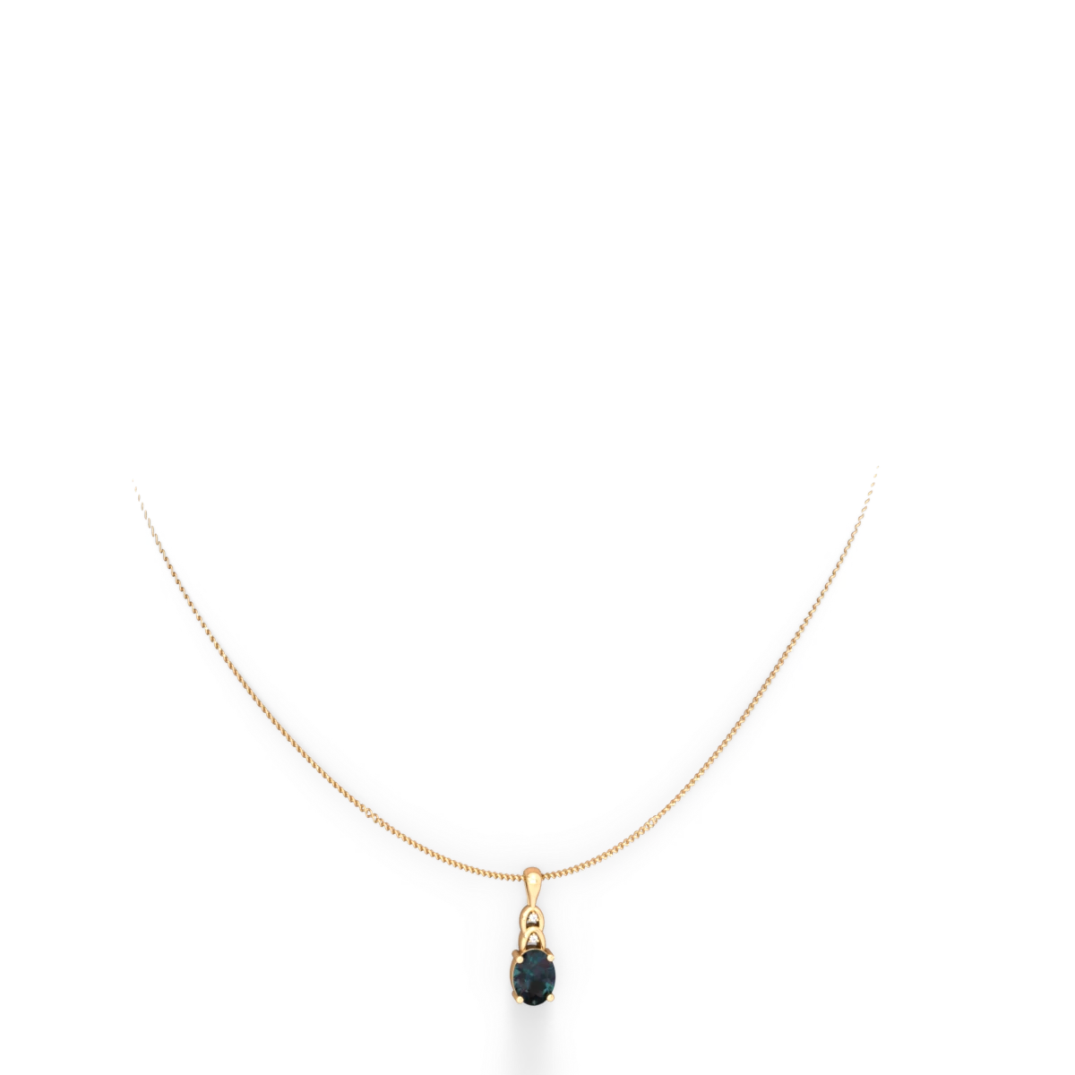 Alexandrite Links 14K Yellow Gold pendant P4032