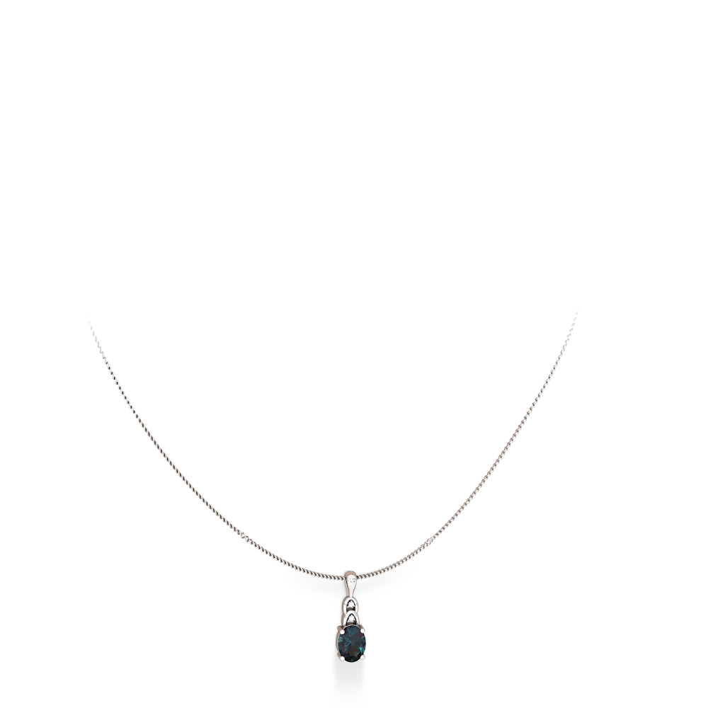 Alexandrite Links 14K White Gold pendant P4032