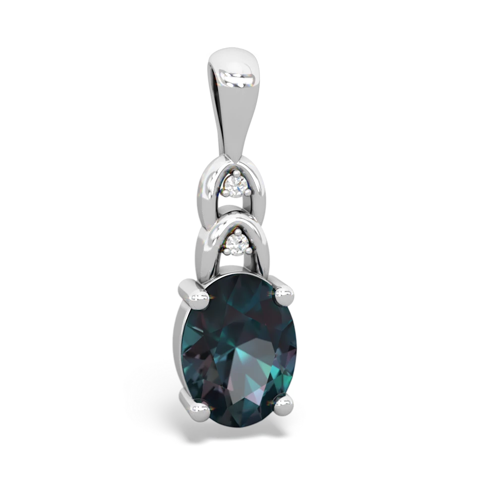 Alexandrite Links 14K White Gold pendant P4032