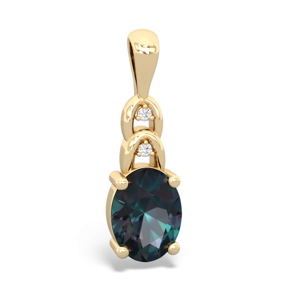 Alexandrite Links 14K Yellow Gold pendant P4032