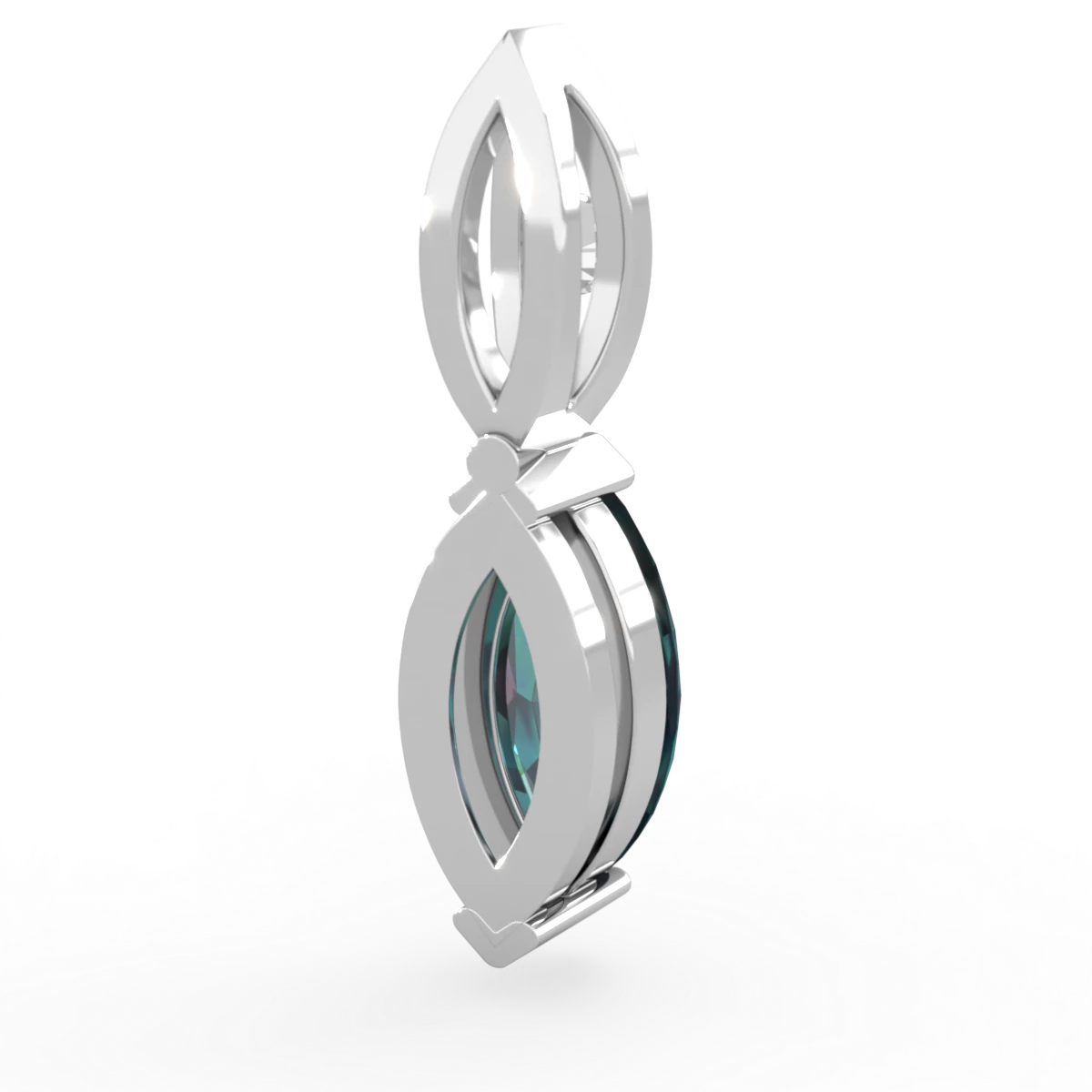Alexandrite Marquise Drop 14K White Gold pendant P5333