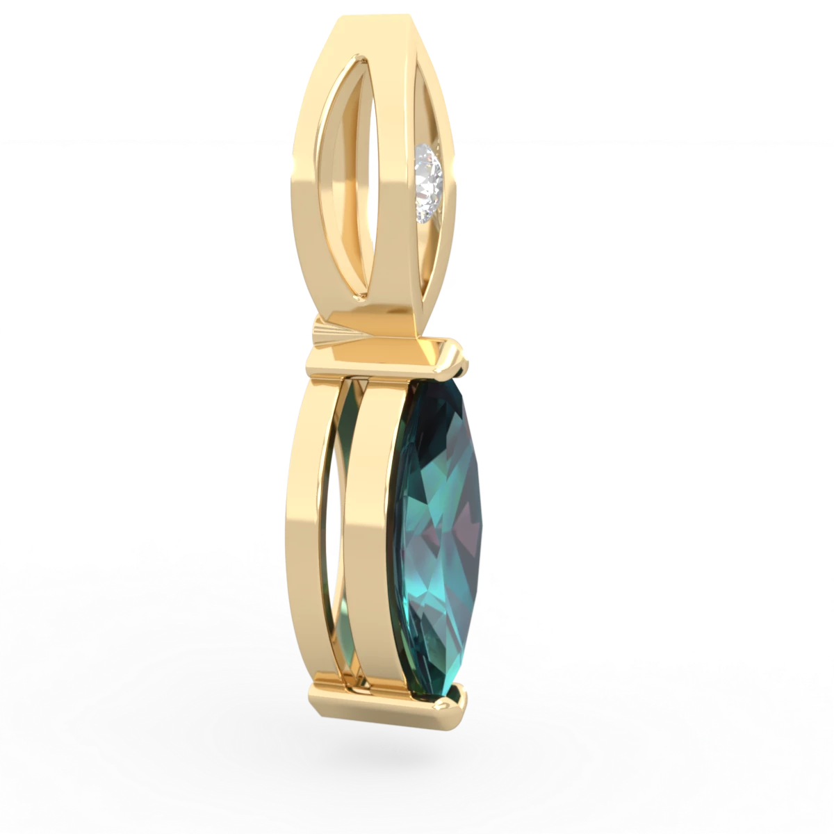 Alexandrite Marquise Drop 14K Yellow Gold pendant P5333