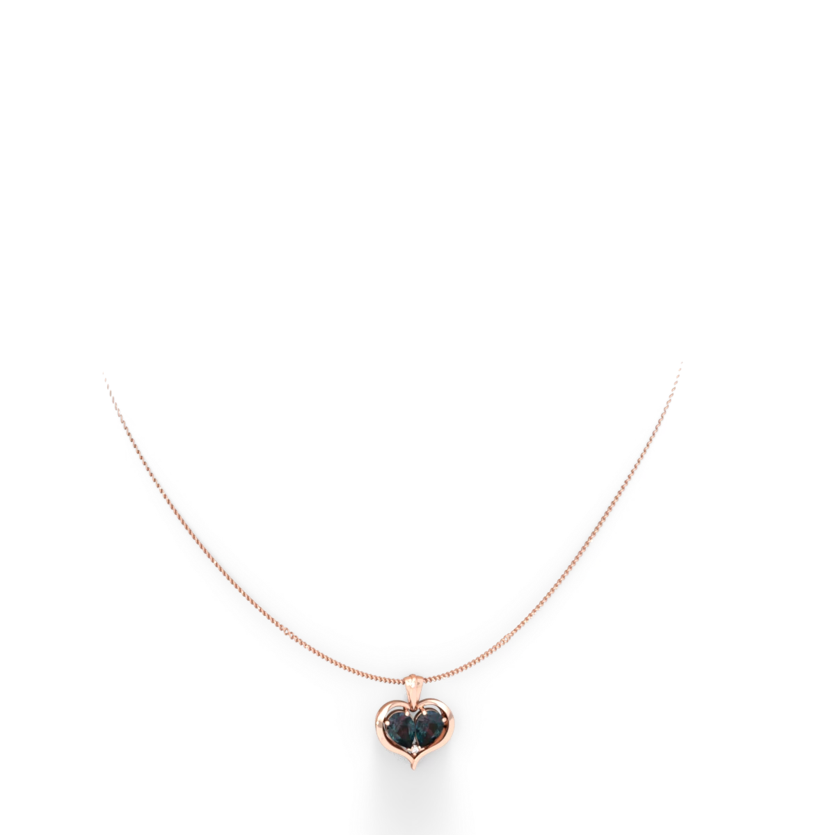 Alexandrite Two Become One 14K Rose Gold pendant P5330
