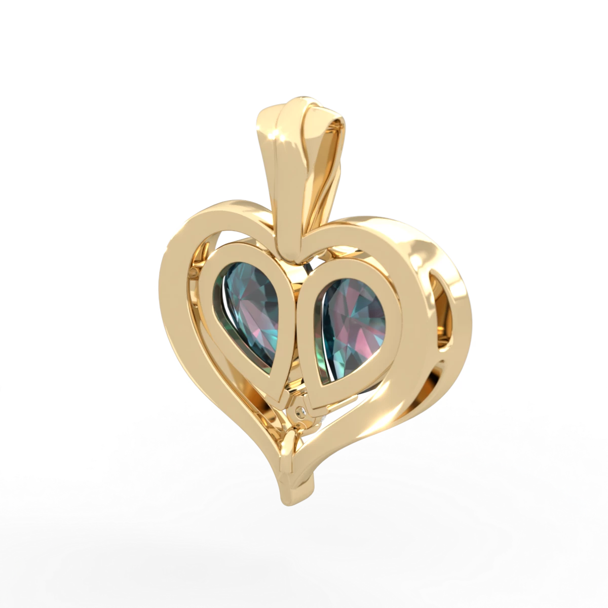 Alexandrite Two Become One 14K Yellow Gold pendant P5330