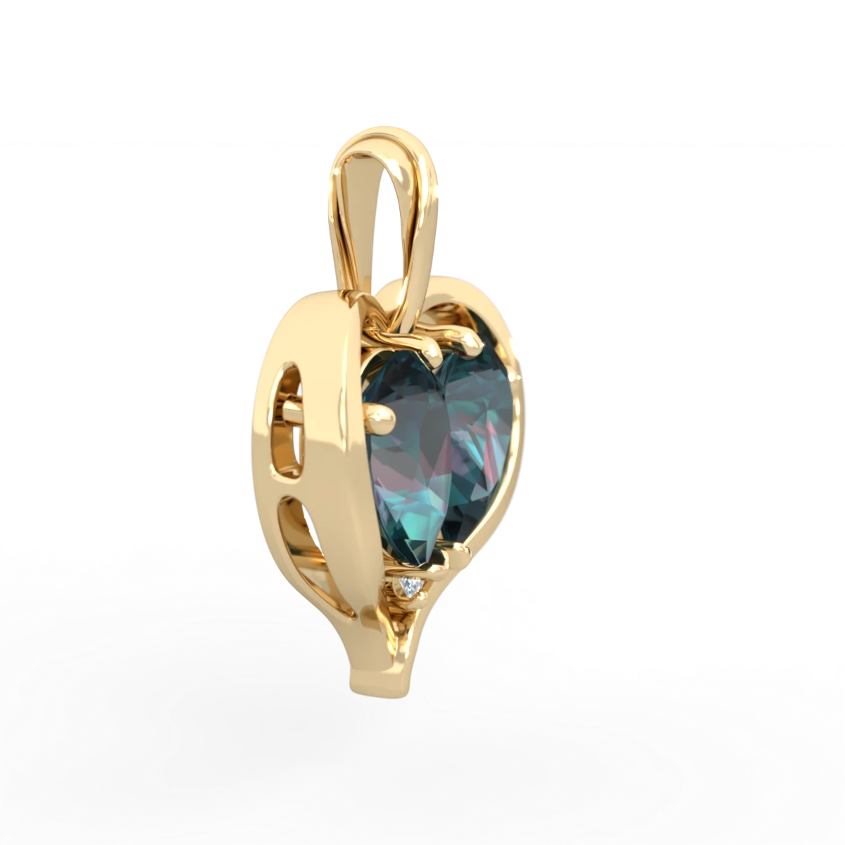 Alexandrite Two Become One 14K Yellow Gold pendant P5330