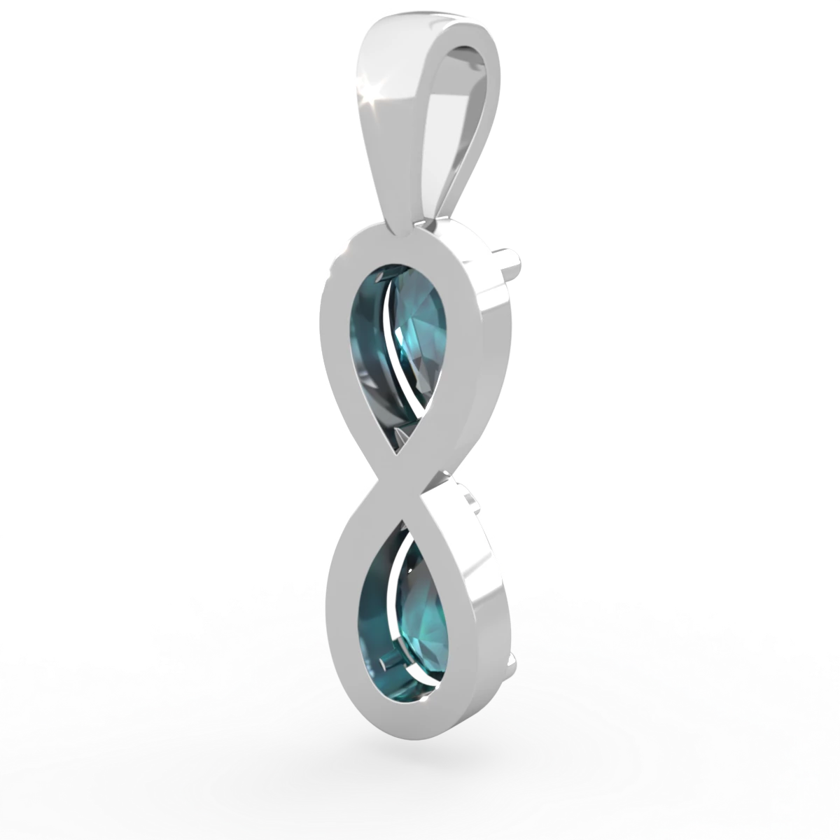 Alexandrite Infinity 14K White Gold pendant P5050