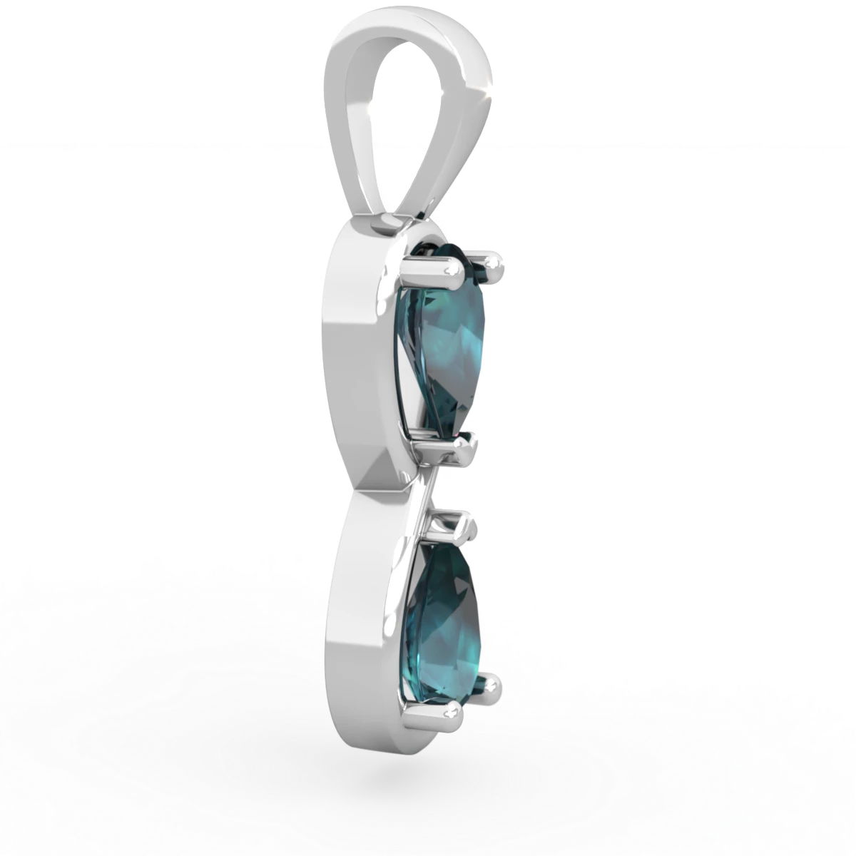 Alexandrite Infinity 14K White Gold pendant P5050