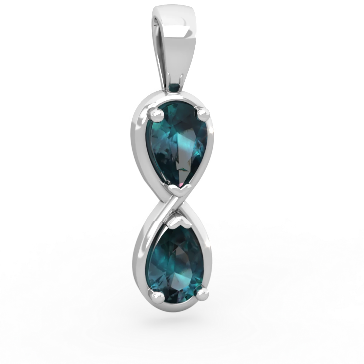 Alexandrite Infinity 14K White Gold pendant P5050