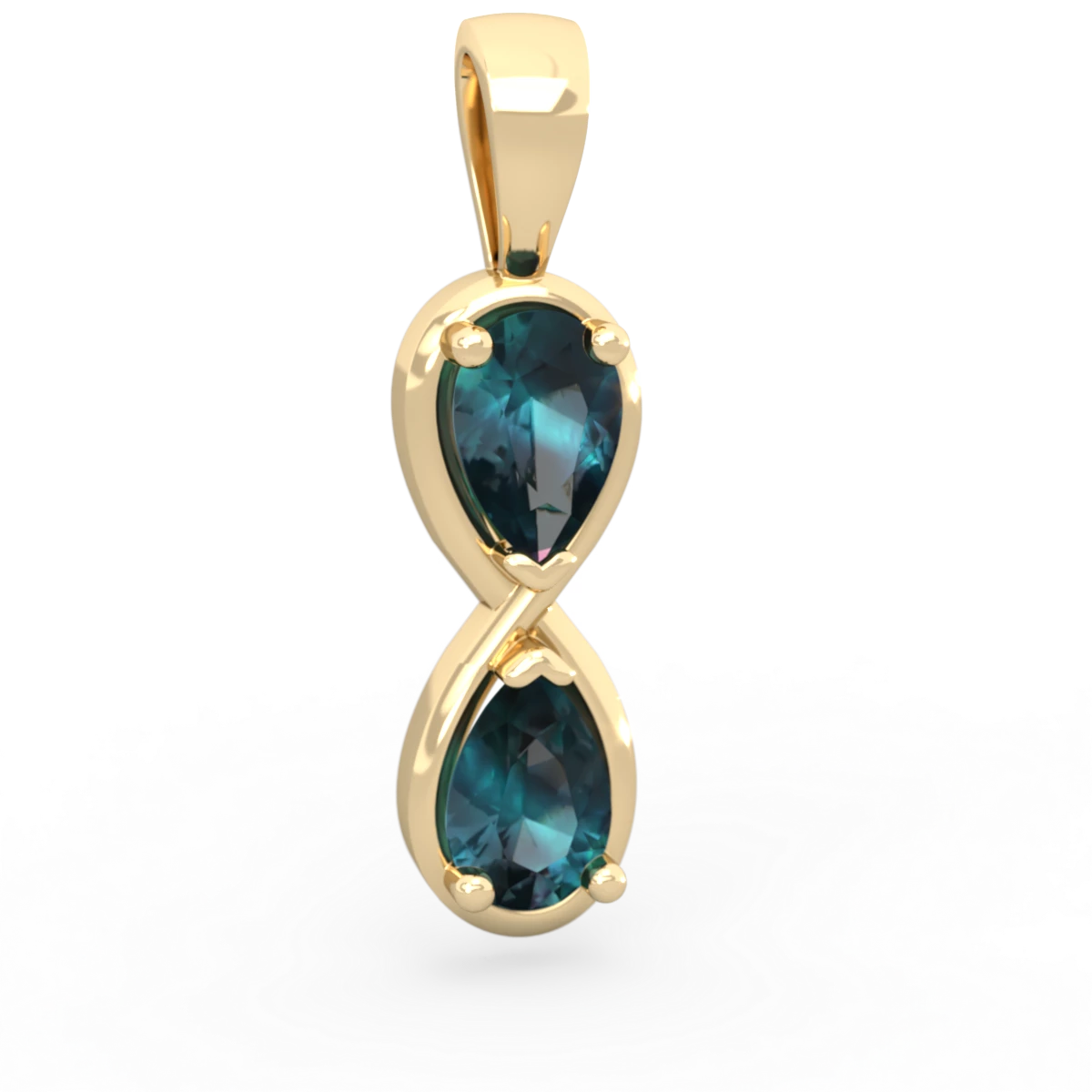 Alexandrite Infinity 14K Yellow Gold pendant P5050