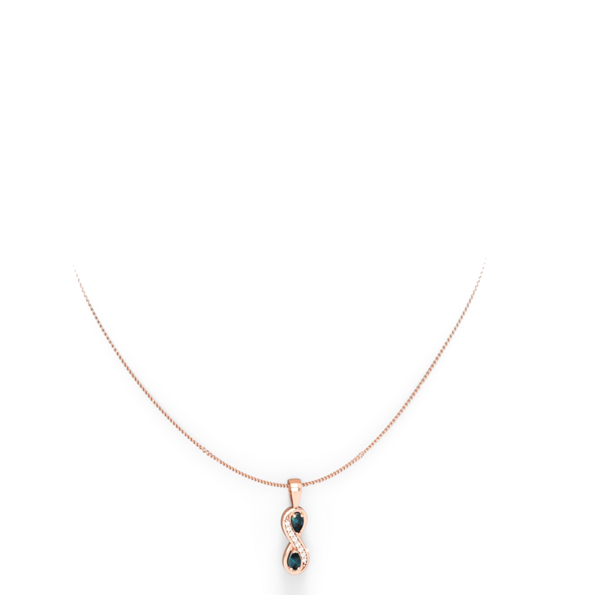 Alexandrite Diamond Infinity 14K Rose Gold pendant P5390