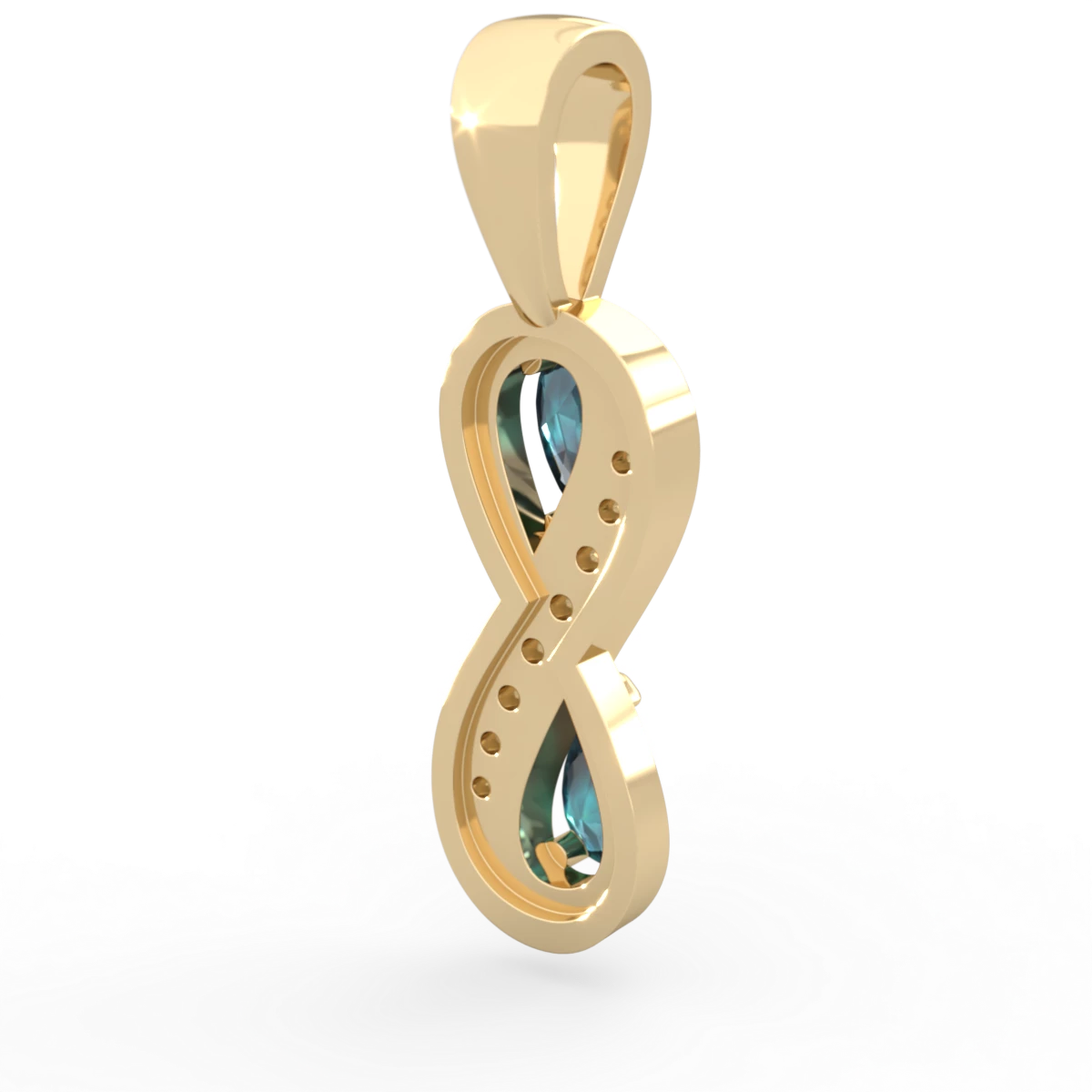 Alexandrite Diamond Infinity 14K Yellow Gold pendant P5390