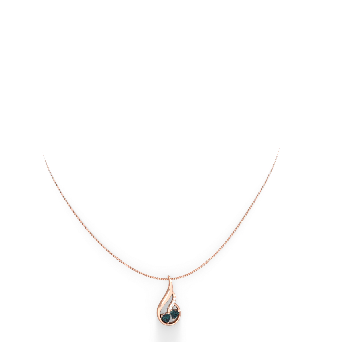 Alexandrite Keepsake Curves 14K Rose Gold pendant P5450