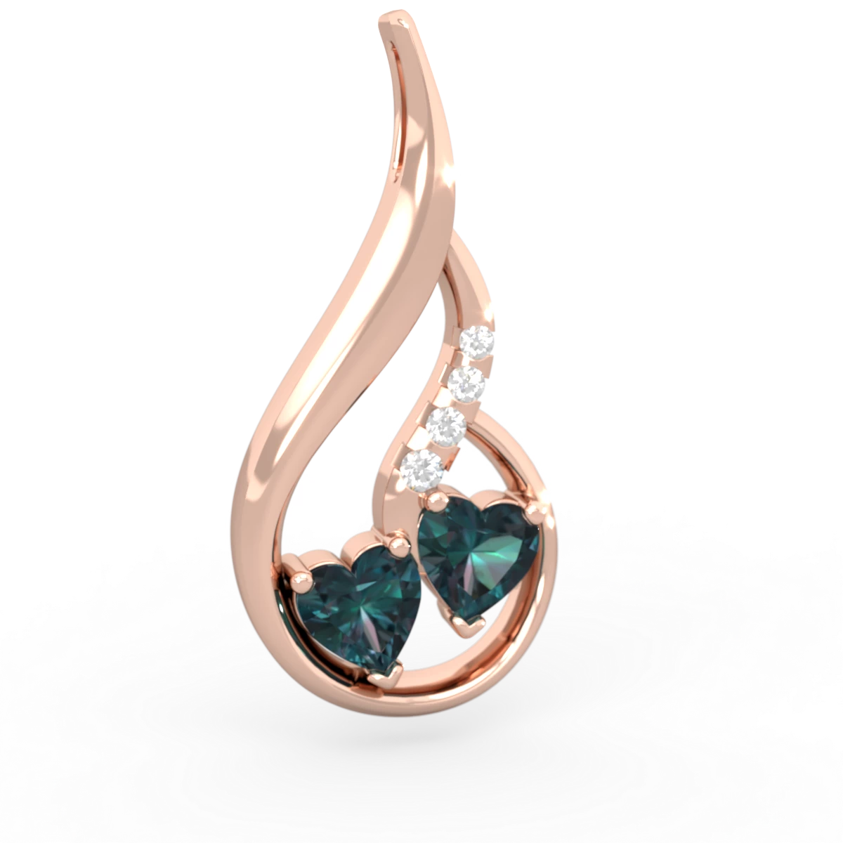 Alexandrite Keepsake Curves 14K Rose Gold pendant P5450