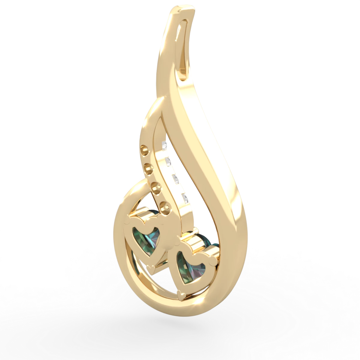 Alexandrite Keepsake Curves 14K Yellow Gold pendant P5450