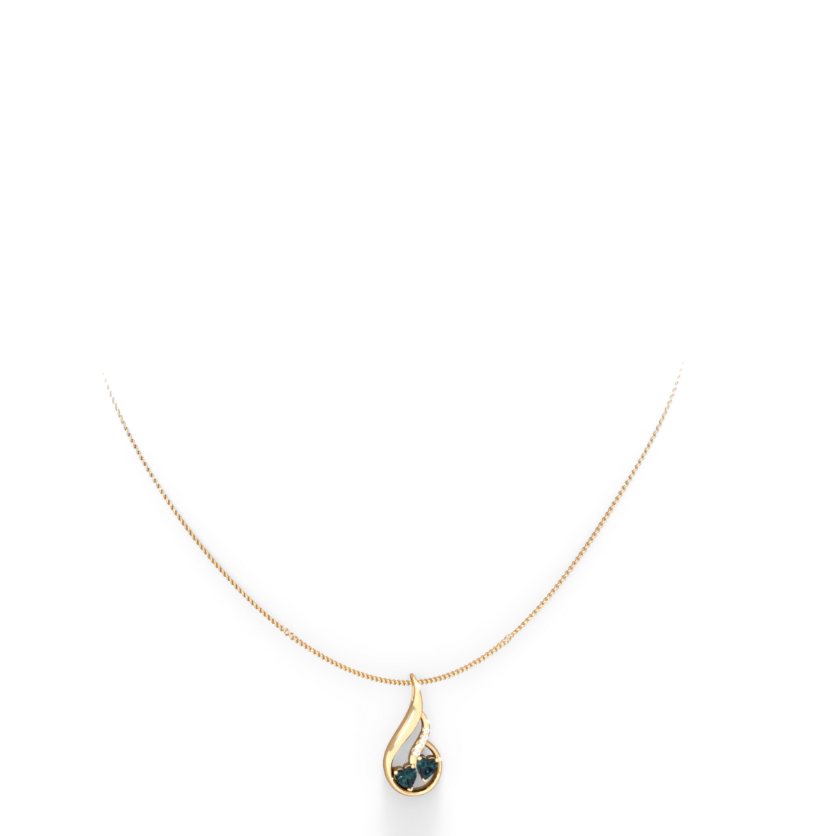 Alexandrite Keepsake Curves 14K Yellow Gold pendant P5450