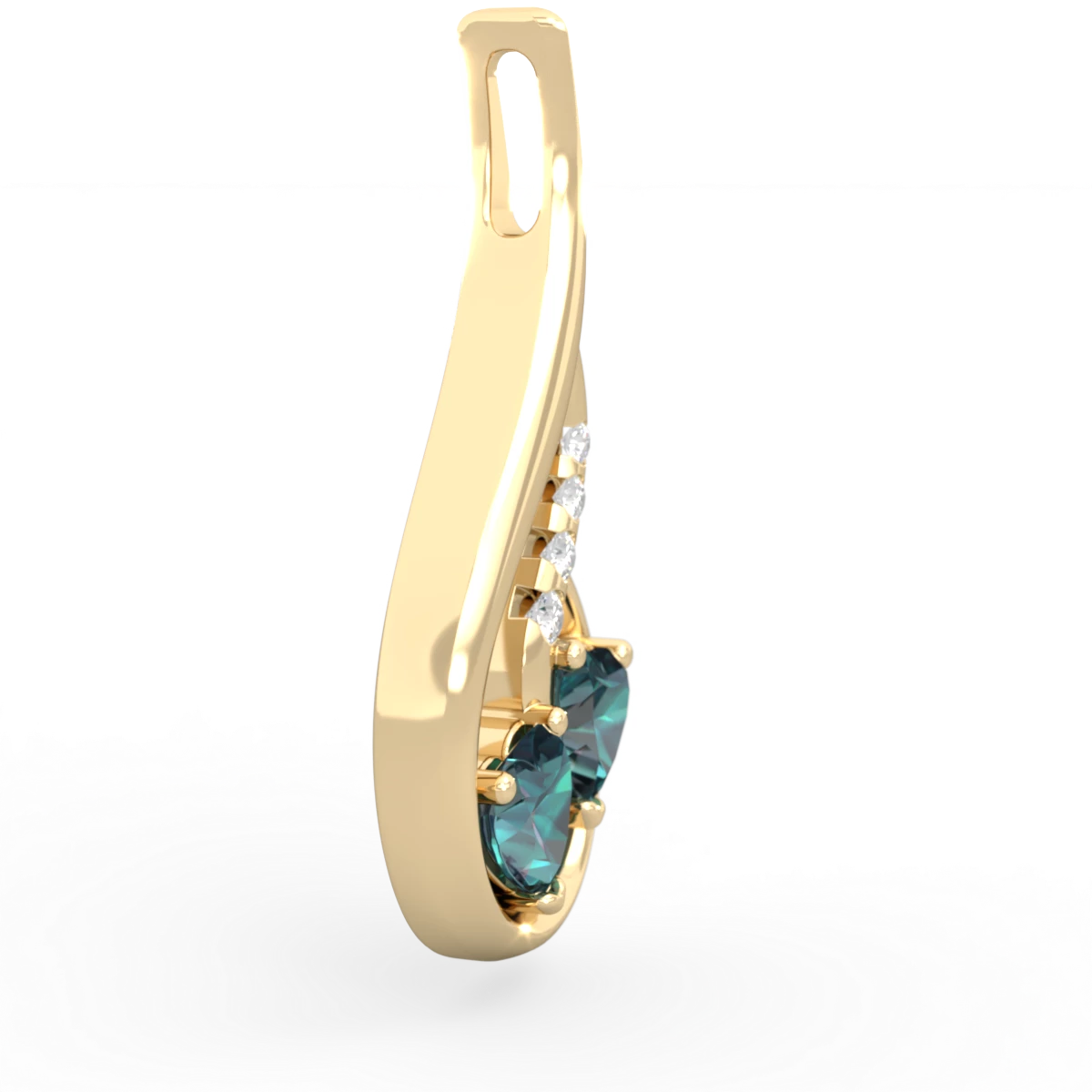 Alexandrite Keepsake Curves 14K Yellow Gold pendant P5450