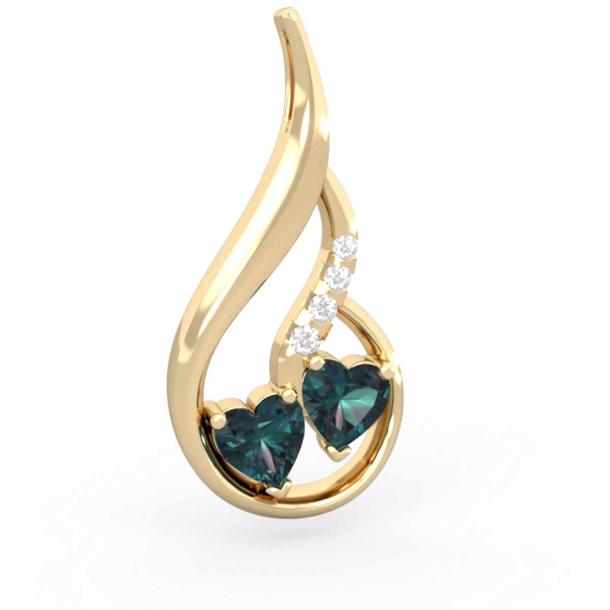 Alexandrite Keepsake Curves 14K Yellow Gold pendant P5450