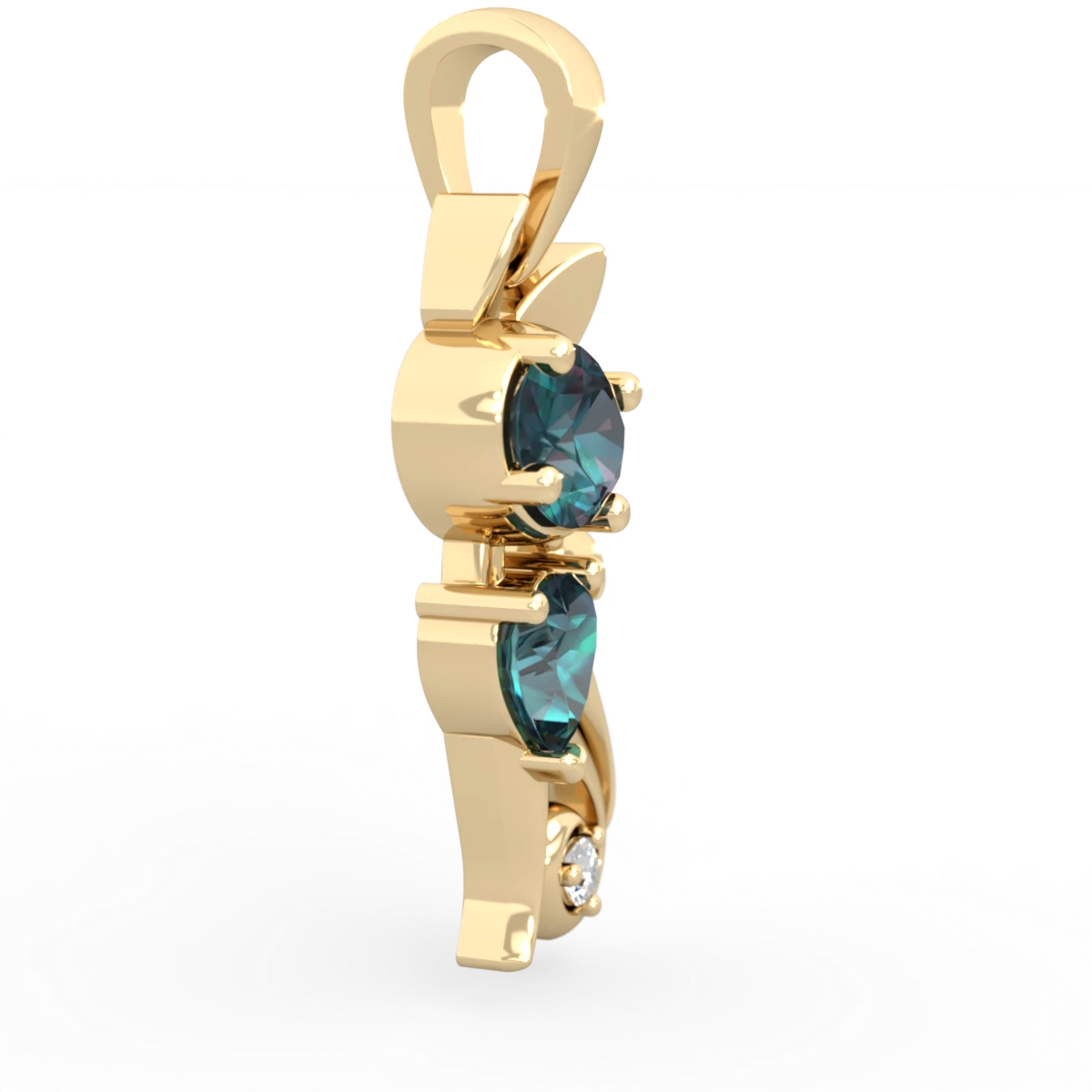 Alexandrite Kitten 14K Yellow Gold pendant P5780