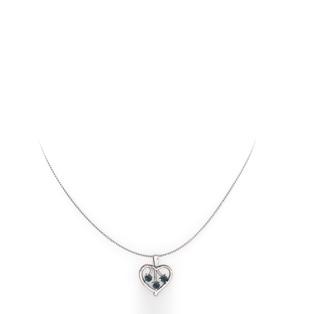 Alexandrite Glowing Heart 14K White Gold pendant P2233