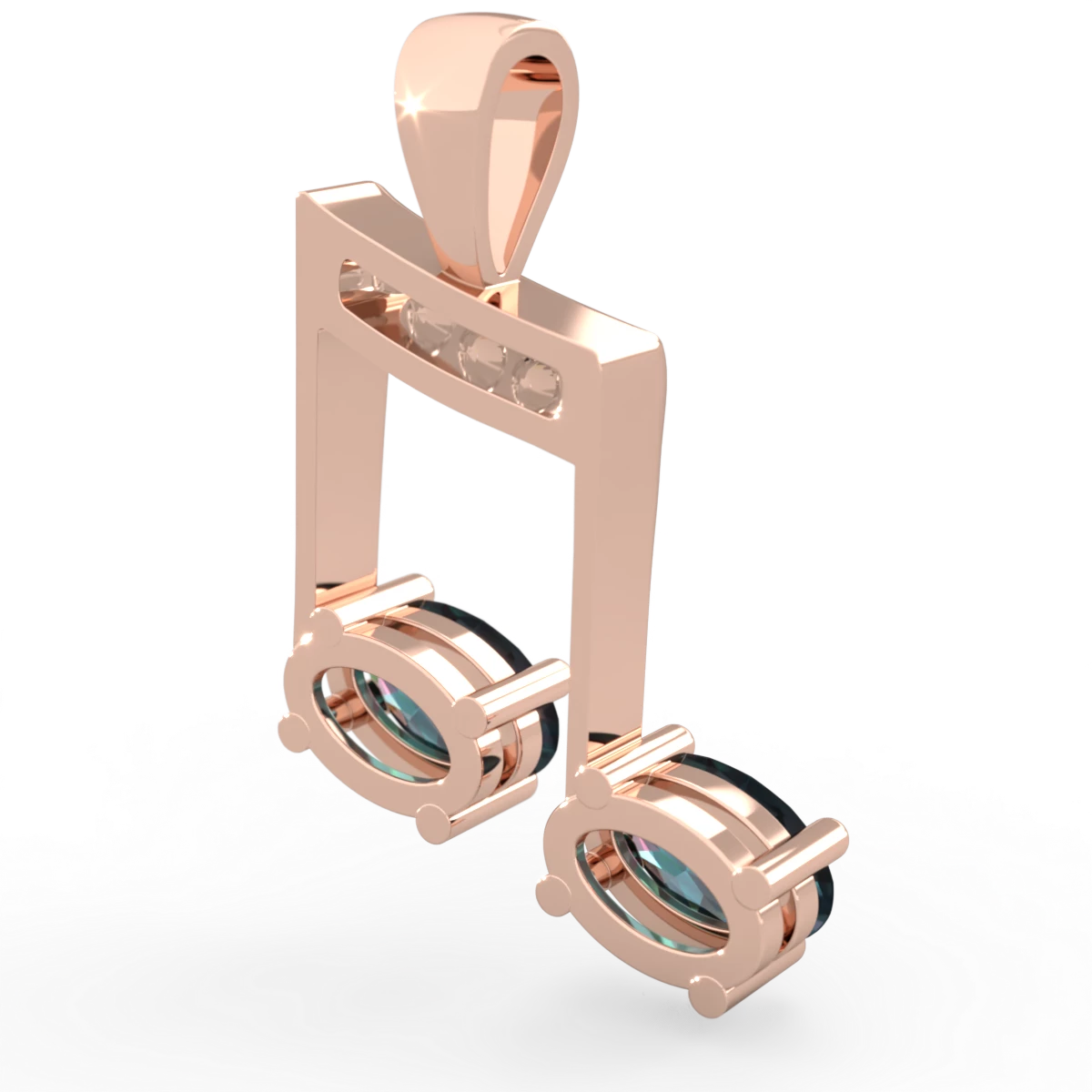 Alexandrite Color Of Music 14K Rose Gold pendant P3334