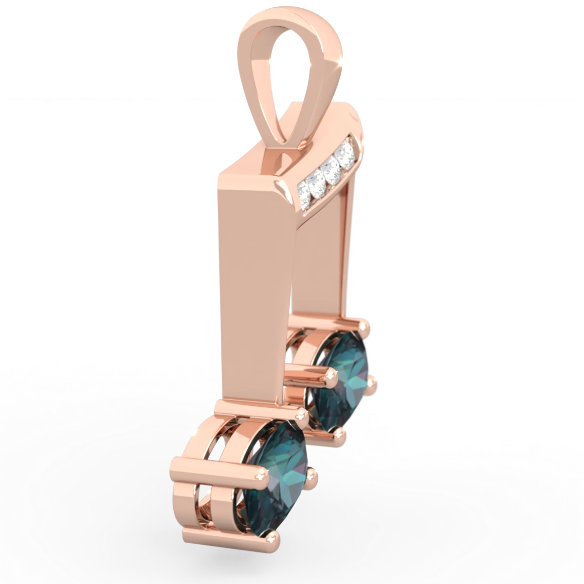 Alexandrite Color Of Music 14K Rose Gold pendant P3334