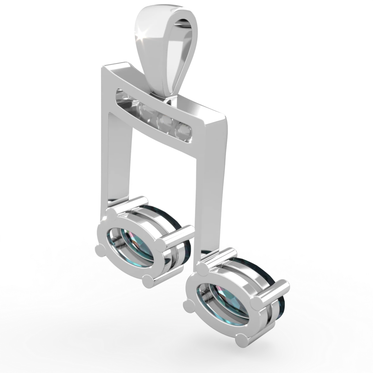 Alexandrite Color Of Music 14K White Gold pendant P3334