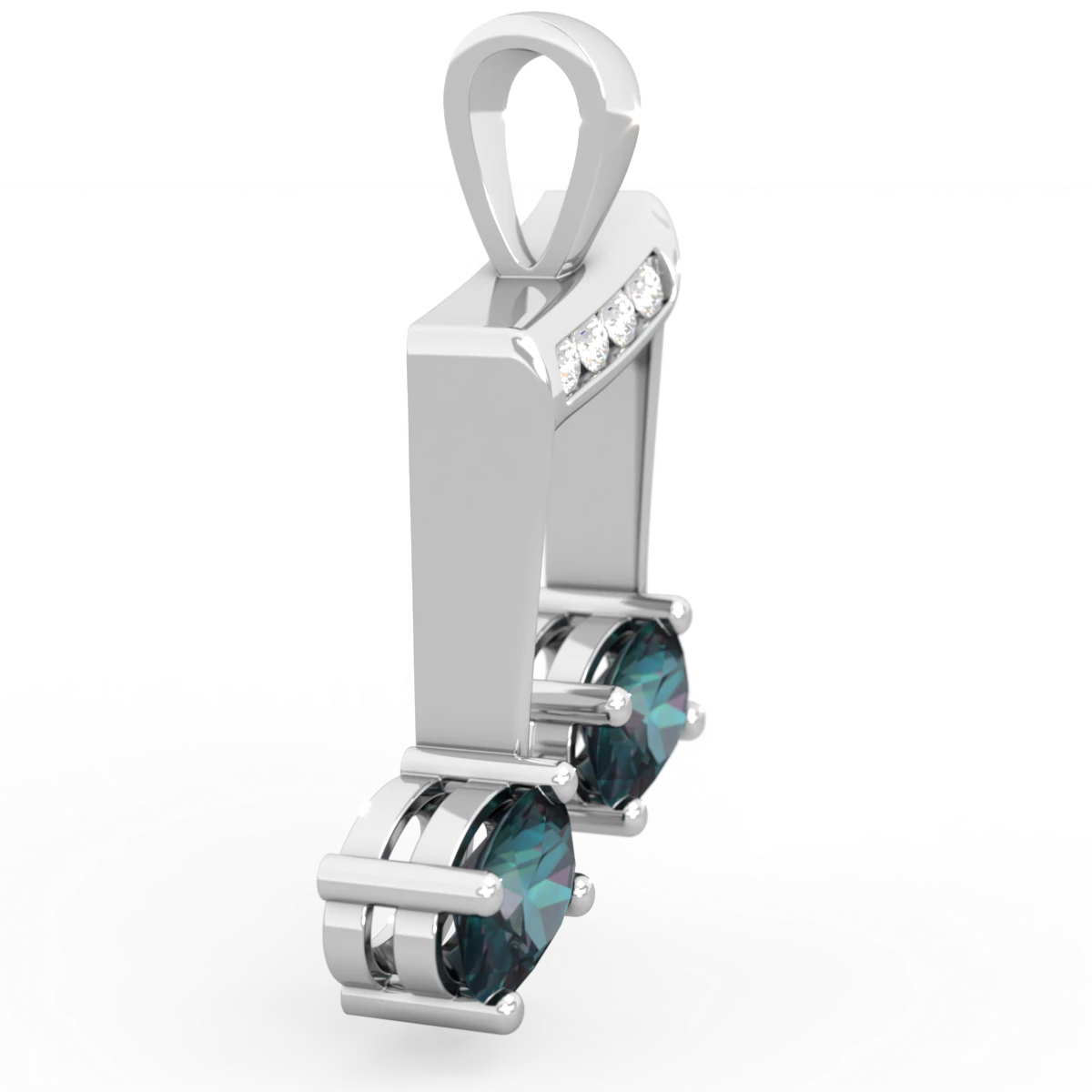 Alexandrite Color Of Music 14K White Gold pendant P3334