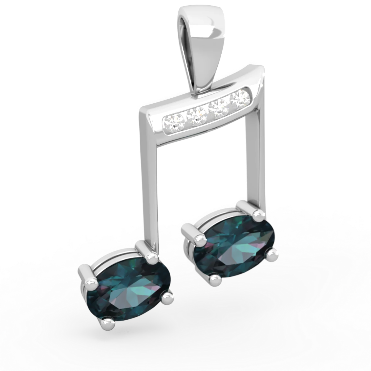 Alexandrite Color Of Music 14K White Gold pendant P3334