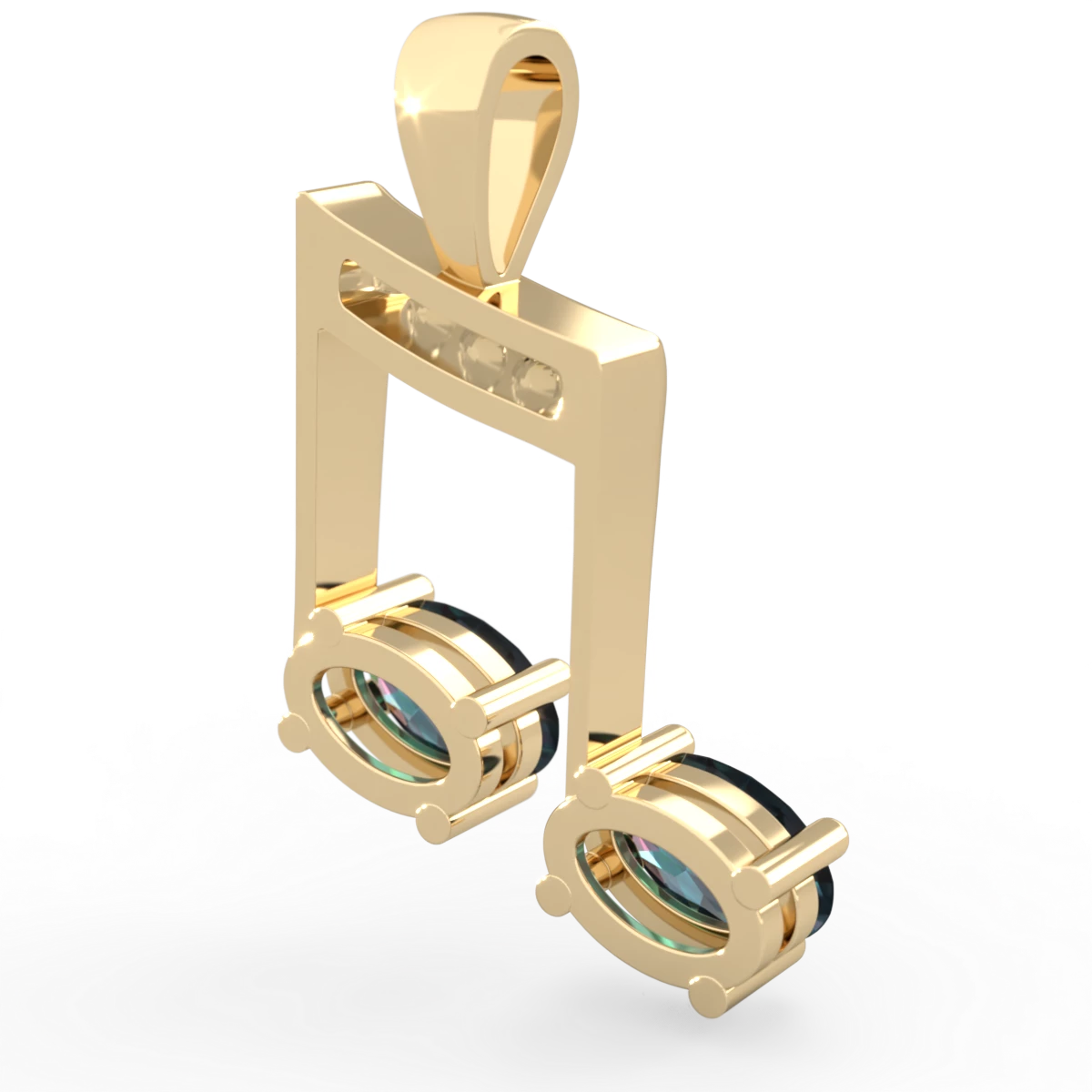 Alexandrite Color Of Music 14K Yellow Gold pendant P3334