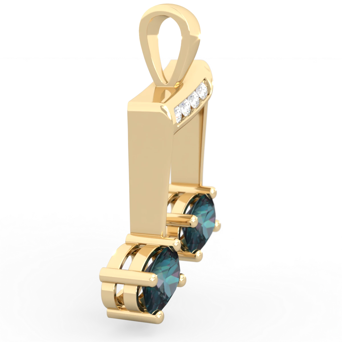 Alexandrite Color Of Music 14K Yellow Gold pendant P3334