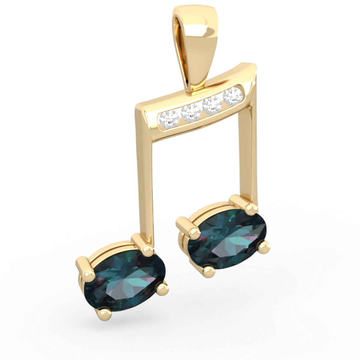 Alexandrite Color Of Music 14K Yellow Gold pendant P3334