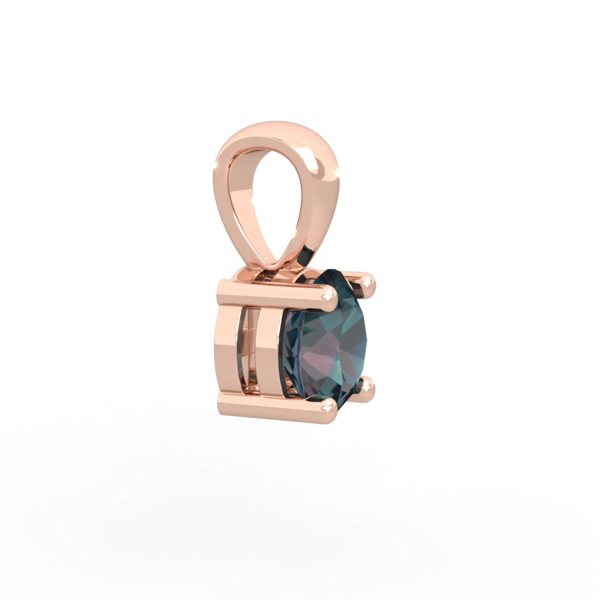 Alexandrite 6Mm Round Solitaire 14K Rose Gold pendant P1786