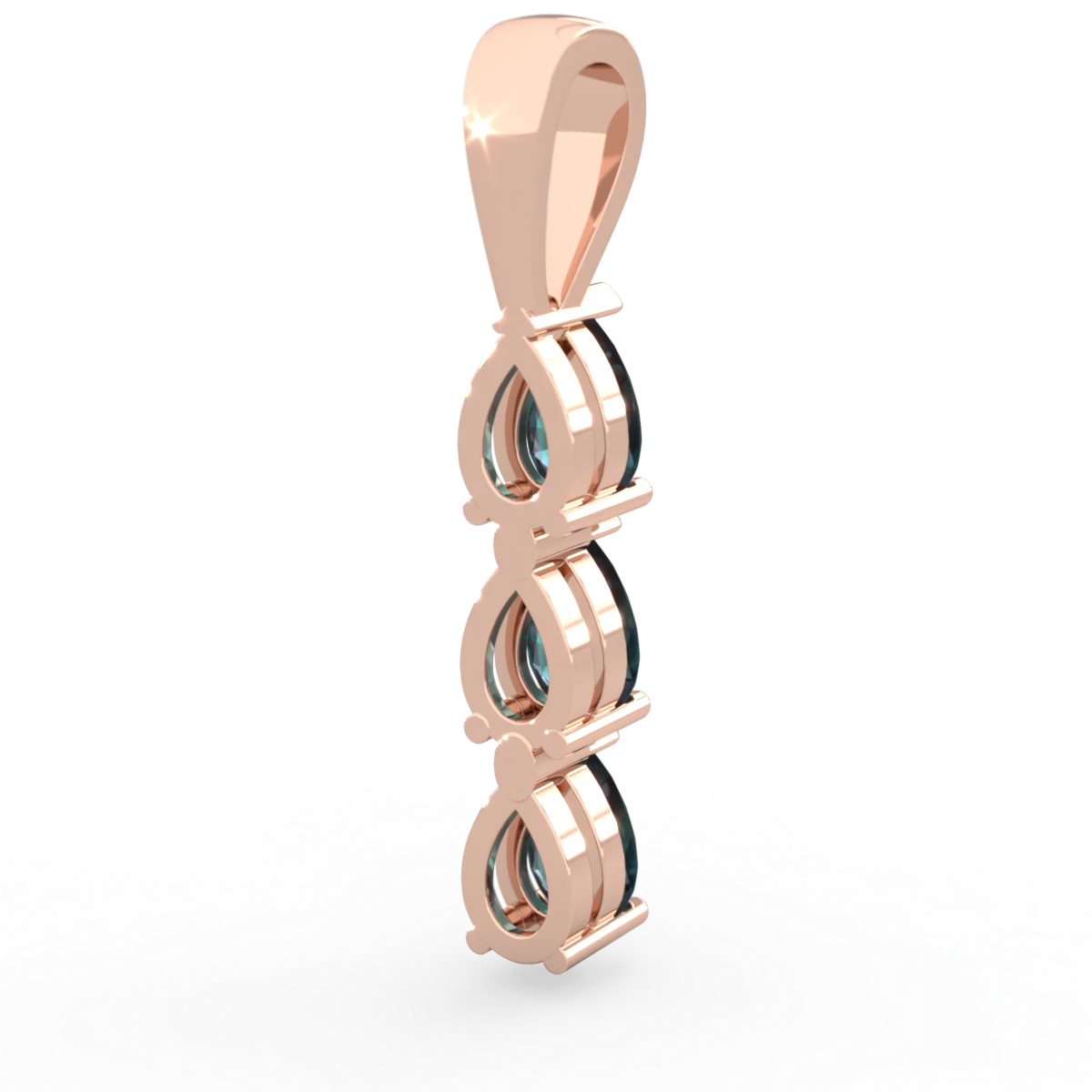 Alexandrite Dew Drops 14K Rose Gold pendant P2251