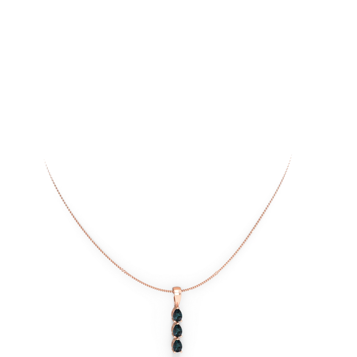 Alexandrite Dew Drops 14K Rose Gold pendant P2251