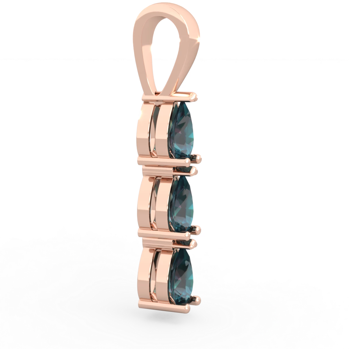 Alexandrite Dew Drops 14K Rose Gold pendant P2251
