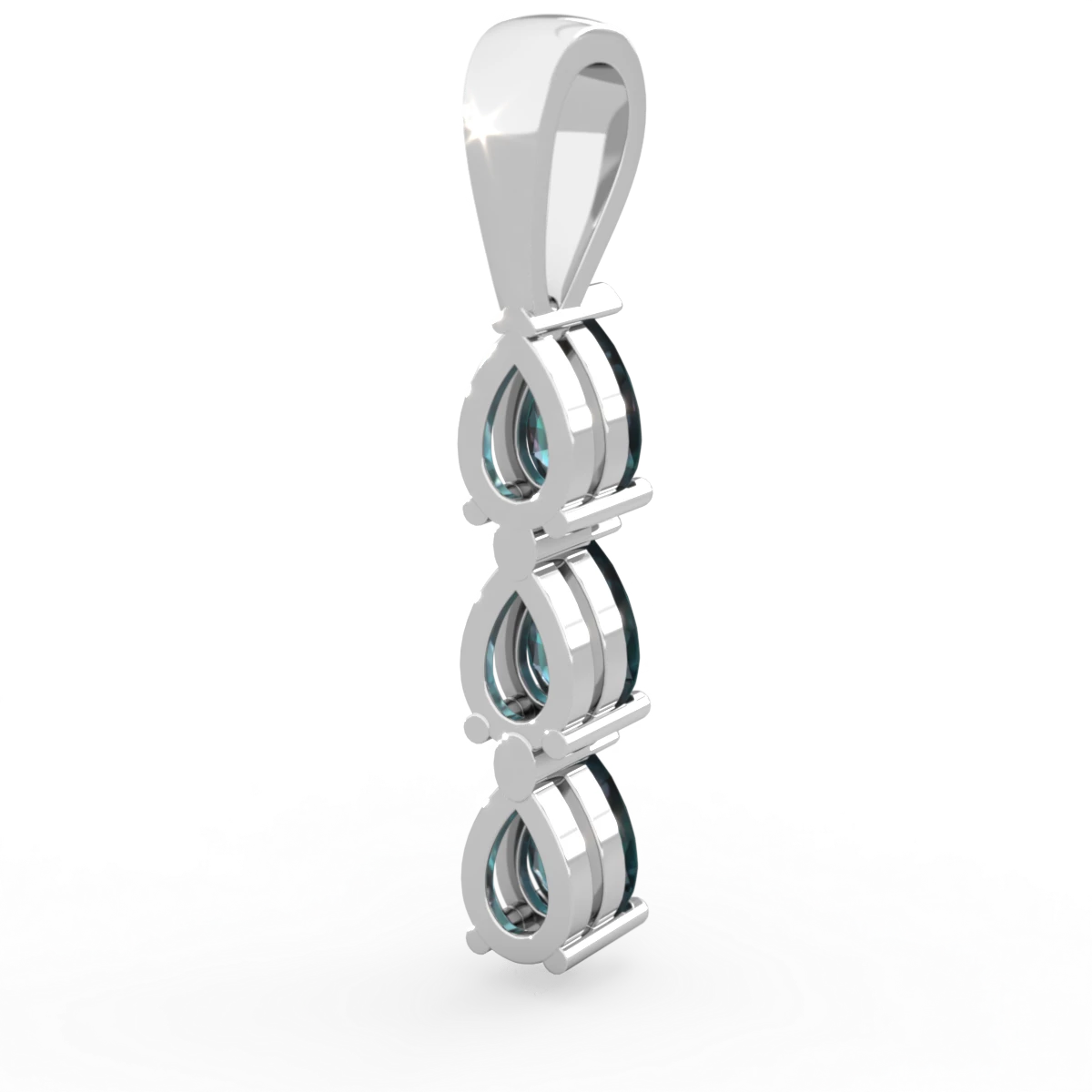 Alexandrite Dew Drops 14K White Gold pendant P2251