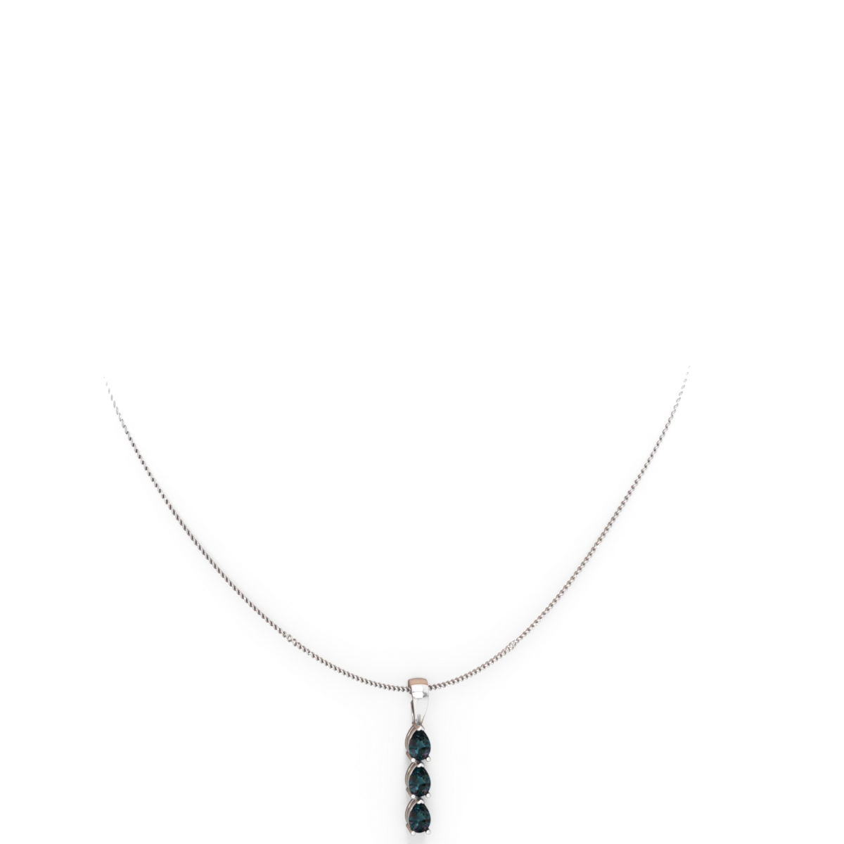 Alexandrite Dew Drops 14K White Gold pendant P2251