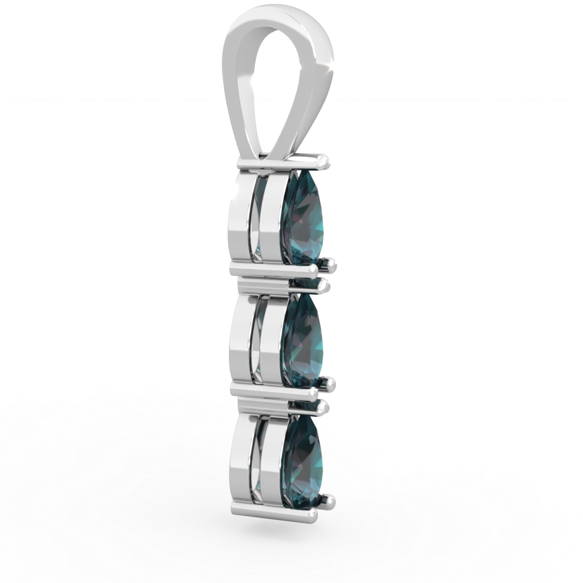 Alexandrite Dew Drops 14K White Gold pendant P2251