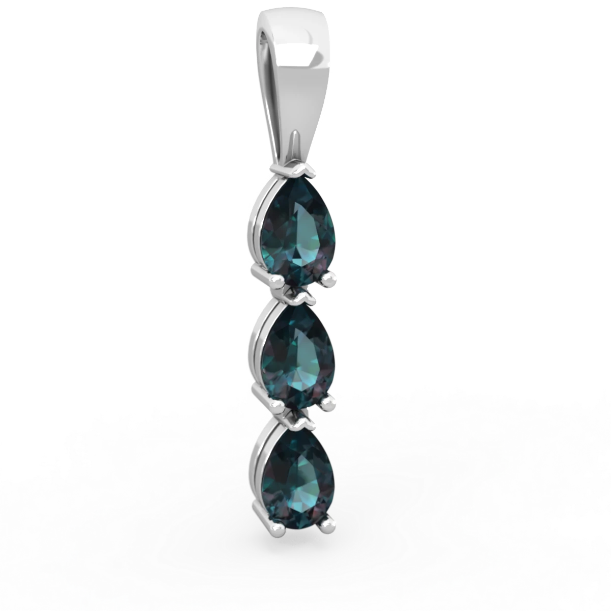 Alexandrite Dew Drops 14K White Gold pendant P2251