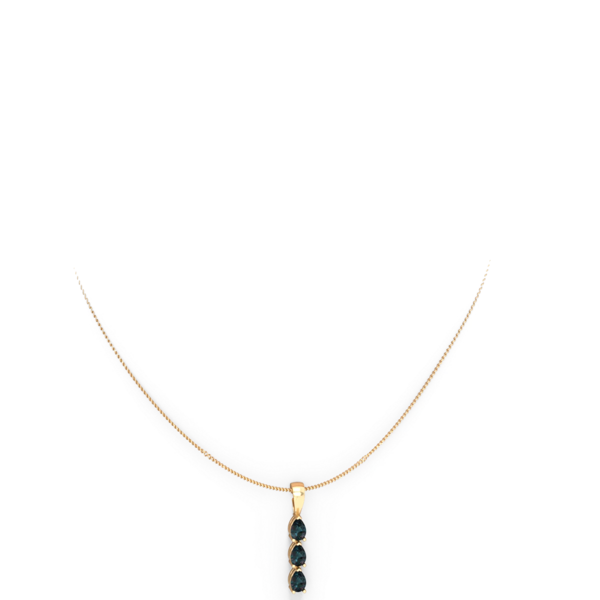 Alexandrite Dew Drops 14K Yellow Gold pendant P2251