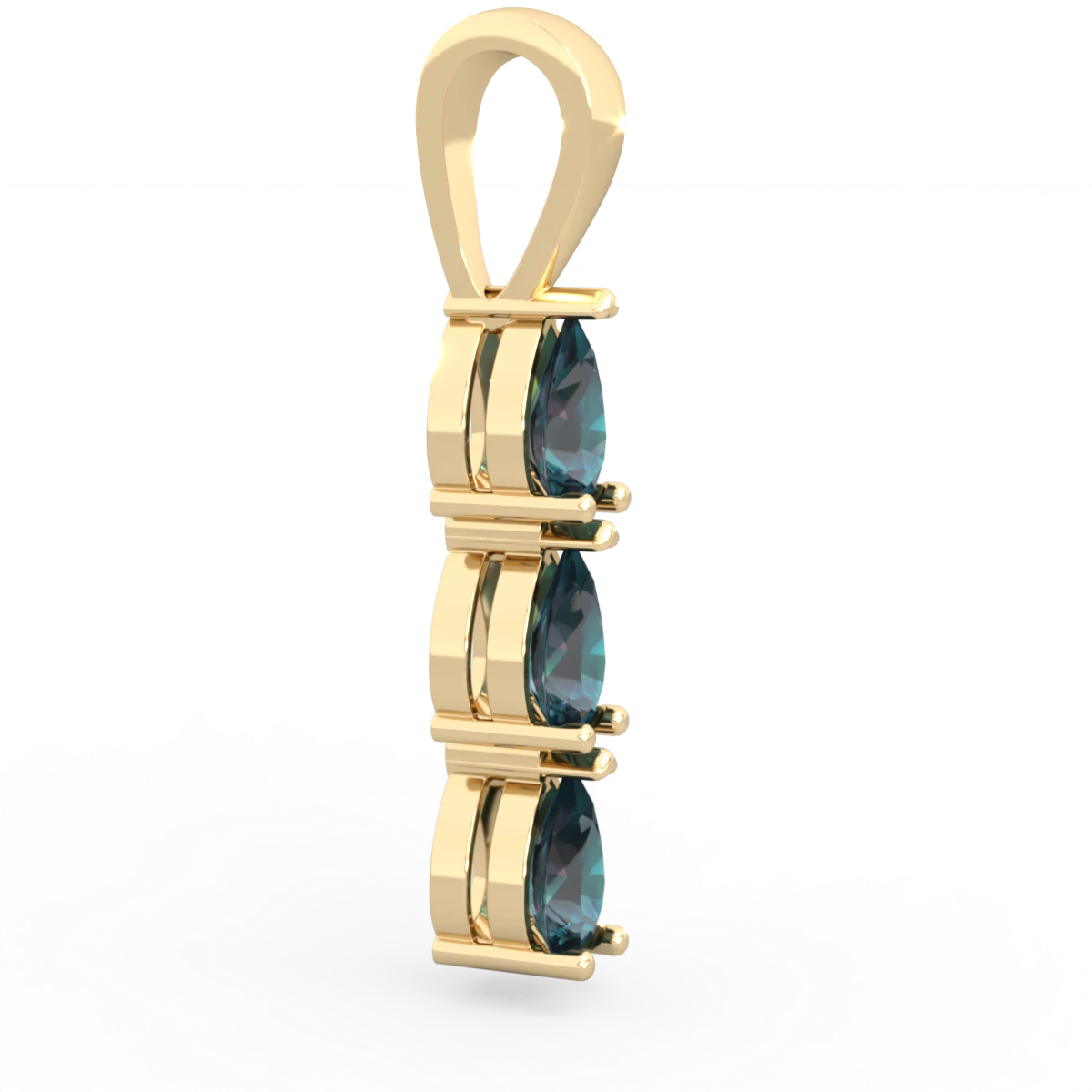 Alexandrite Dew Drops 14K Yellow Gold pendant P2251
