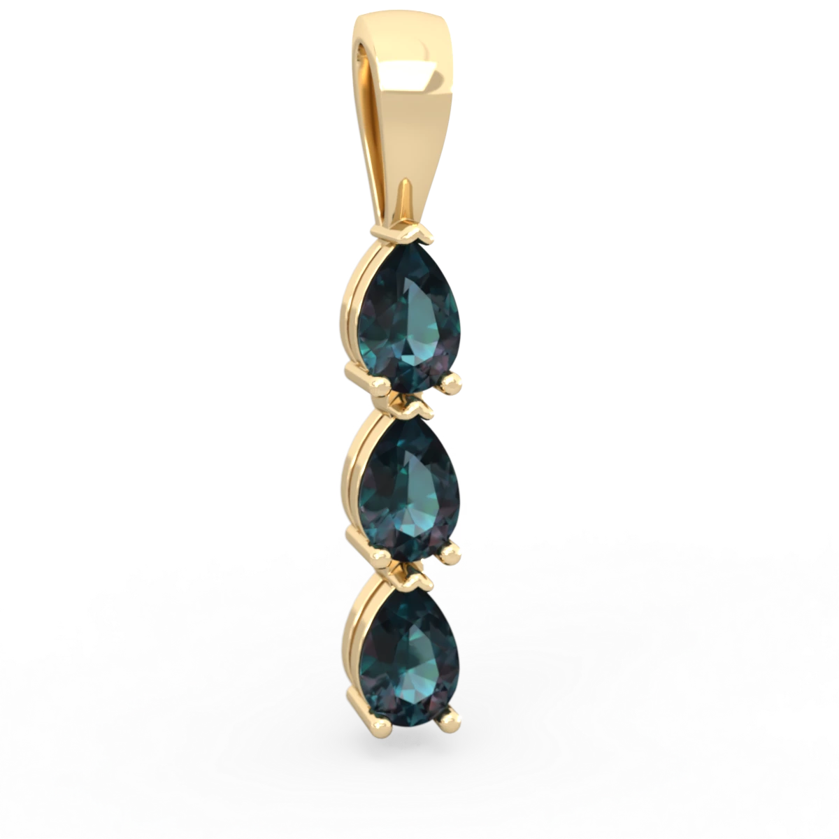 Alexandrite Dew Drops 14K Yellow Gold pendant P2251