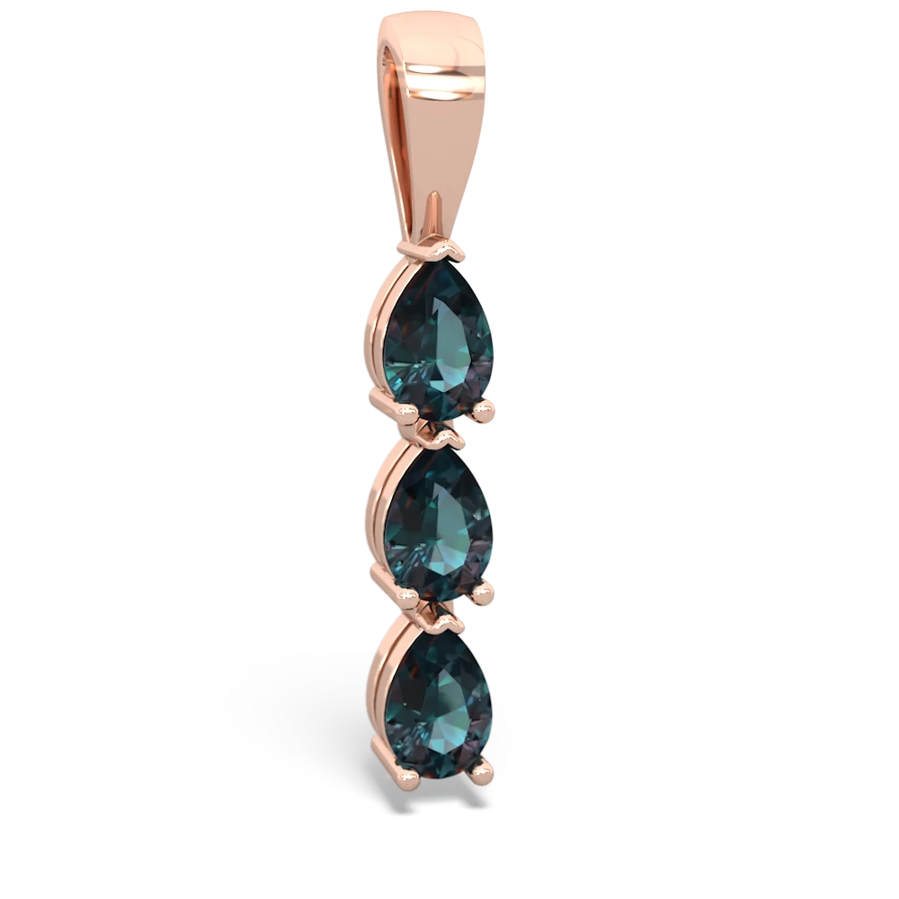 Alexandrite Dew Drops 14K Rose Gold pendant P2251