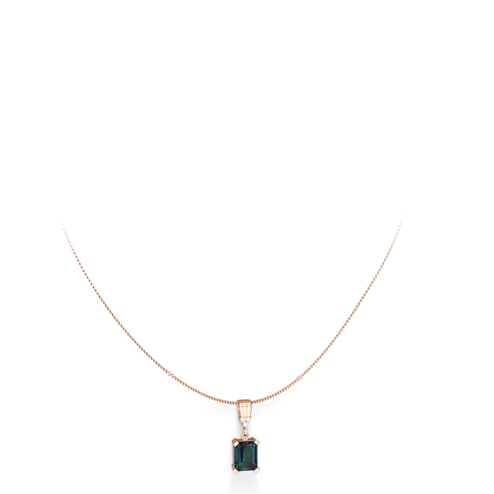 Alexandrite Art Deco Dangle 14K Rose Gold pendant P1937