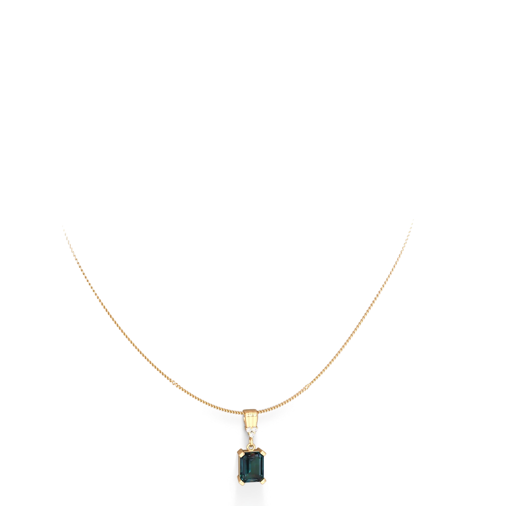 Alexandrite Art Deco Dangle 14K Yellow Gold pendant P1937