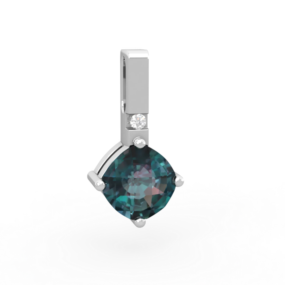 Alexandrite Simply Elegant 14K White Gold pendant P2489
