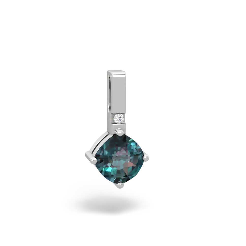 Alexandrite Simply Elegant 14K White Gold pendant P2489