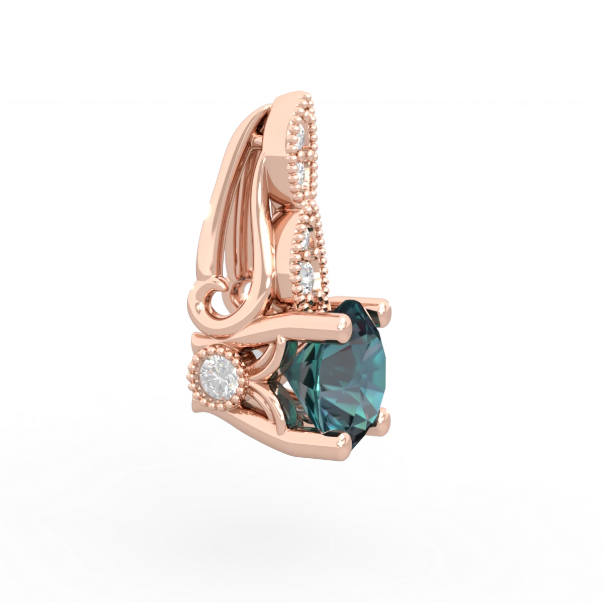 Alexandrite Antique Elegance 14K Rose Gold pendant P3100